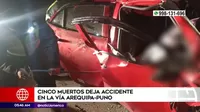Cinco muertos deja accidente en vía Arequipa-Puno