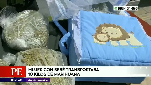 Comas: Mujer con bebé transportaba 10 kilos de marihuana