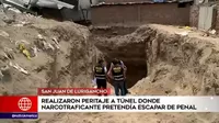Policía y Fiscalía realizaron peritaje a túnel donde narcotraficante pretendía escapar de penal