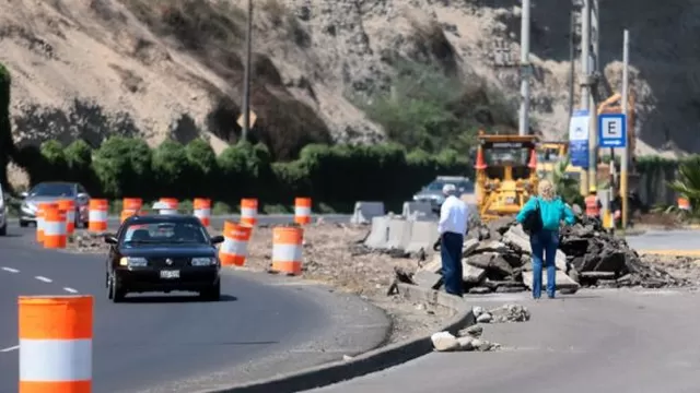 Trabajos de ampliación de la vía realizarán en la Costa Verde. Foto: Andina