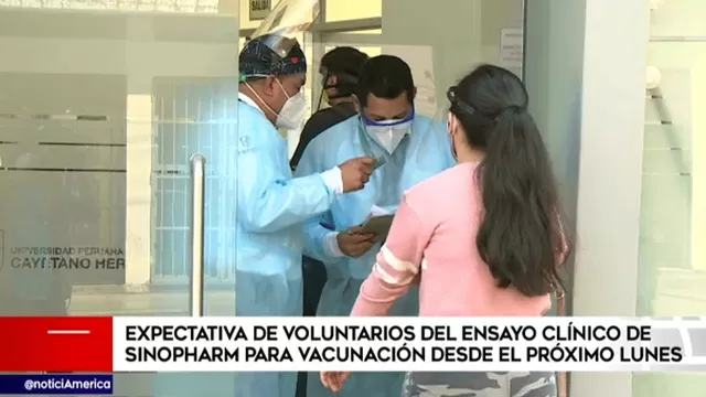 COVID-19: Expectativa de los voluntarios del ensayo clínico de Sinopharm para la vacunación desde el lunes