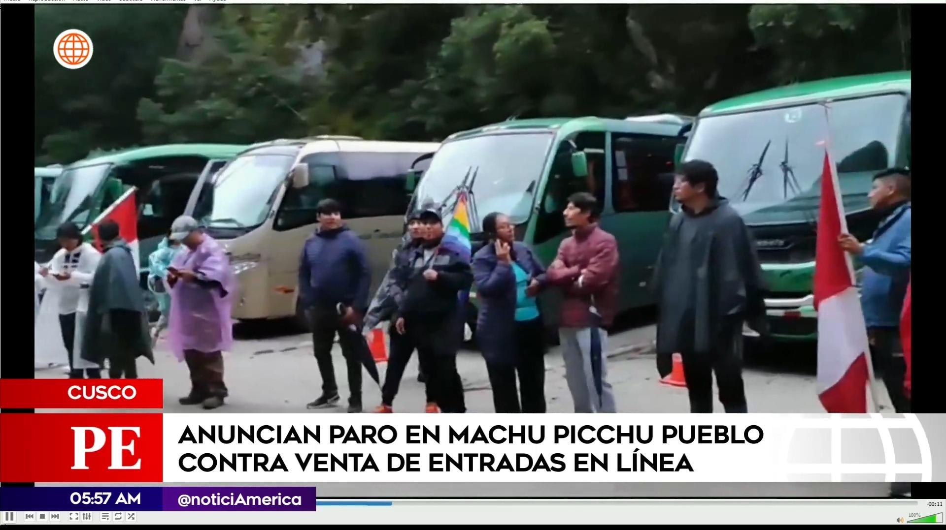 Protesta en Machu Picchu pueblo. Foto: América Noticias