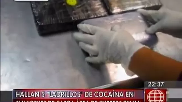 Decomisan cinco ‘ladrillos’ de cocaína en almacén de carga aérea de empresa Talma