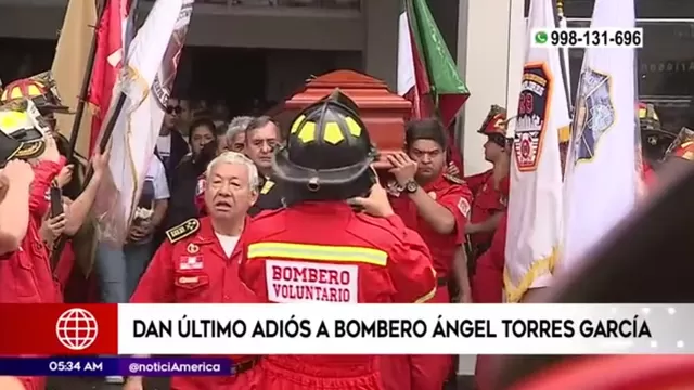 Dieron último adiós a bombero Ángel Torres García