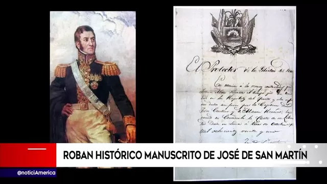 Don José de San Martín: desapareció histórico manuscrito del libertador