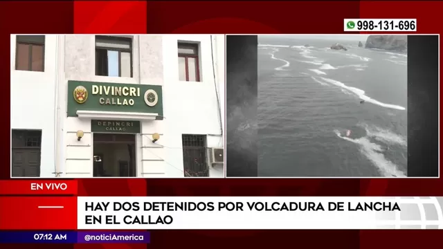 Dos personas fueron detenidas tras volcadura de embarcación en el Callao