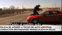 EE.UU: Policía se aferró a techo de auto para detener a un infractor
