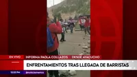 Enfrentamientos tras llegada de barristas a Ayacucho