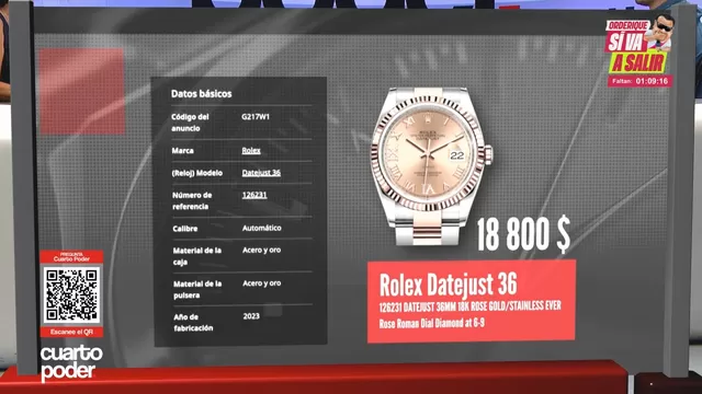 Especialista en relojes de alta gama estima que el Rolex de Dina Boluarte es un modelo del 2020 en adelante