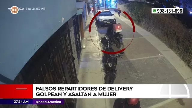 Falsos repartidores de delivery golpean y asaltan a mujer en Surco