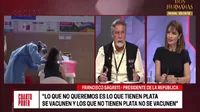 Francisco Sagasti: No queremos que el que tiene plata se vacune y el que no tiene no lo haga