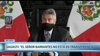 Francisco Sagasti: "Wilson Barrantes no integra comisión de transferencia del Mindef"