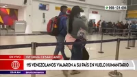 Frontera Perú-Chile: 115 venezolanos viajaron a su país en vuelo humanitario 