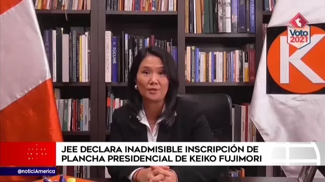 JEE declaró inadmisible inscripción de plancha presidencial de Keiko Fujimori