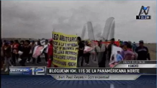 Bloquean Panamericana Norte en Huacho. Foto: Captura de Tv Canal N.