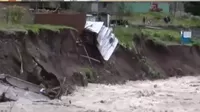 Huancayo: Lluvias provocaron la caída de cinco casas cercanas a caudal del río Cunas
