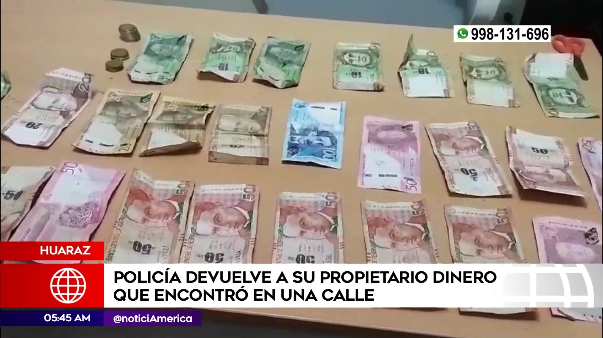 Mujer recuperó su dinero en Huaraz. Foto: América Noticias
