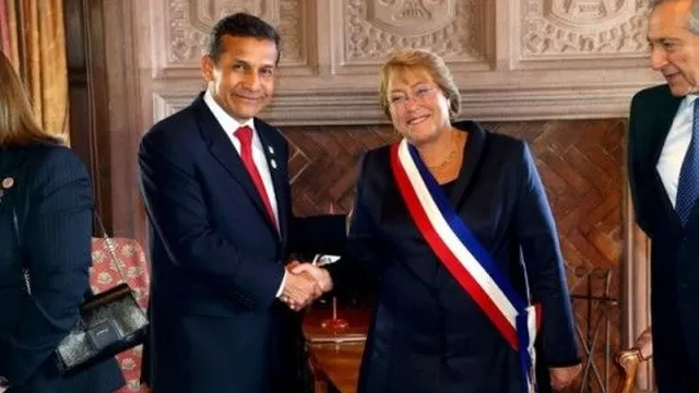Humala saluda a Bachelet. Foto: correodelsur.com