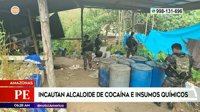 Incautan alcaloide de cocaína e insumos químicos en Ayacucho y Amazonas