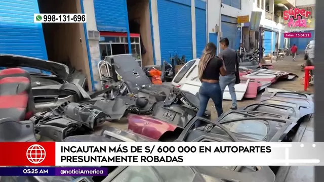 Independencia: Incautan más de 600 mil soles en autopartes presuntamente robadas