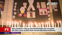 Independencia: Realizaron vigilia en colegio de niña que murió por tomar benzodiazepina
