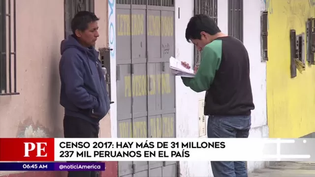 INEI: resultado del Censo arrojó que en Perú hay más de 31 millones de habitantes