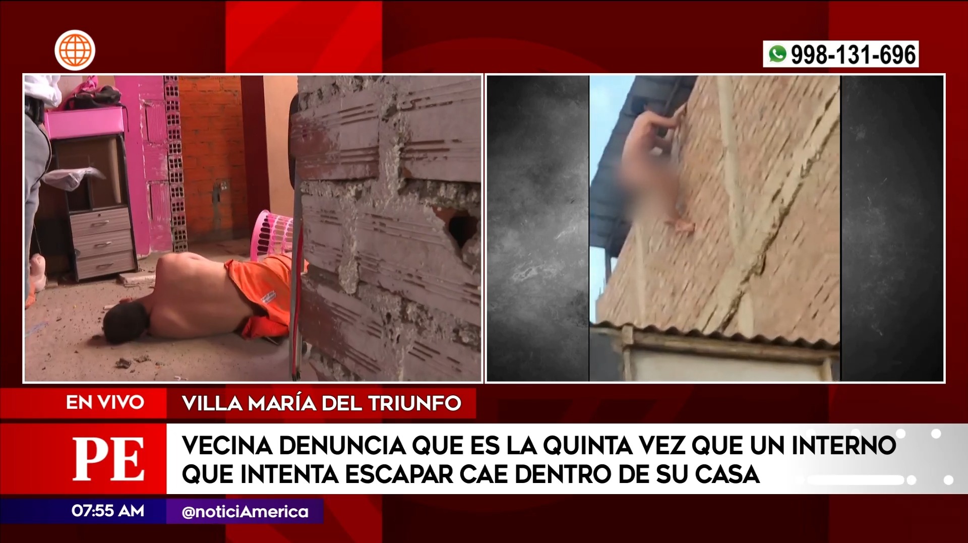 Interno intentó escapar de centro de rehabilitación. Foto: América Noticias