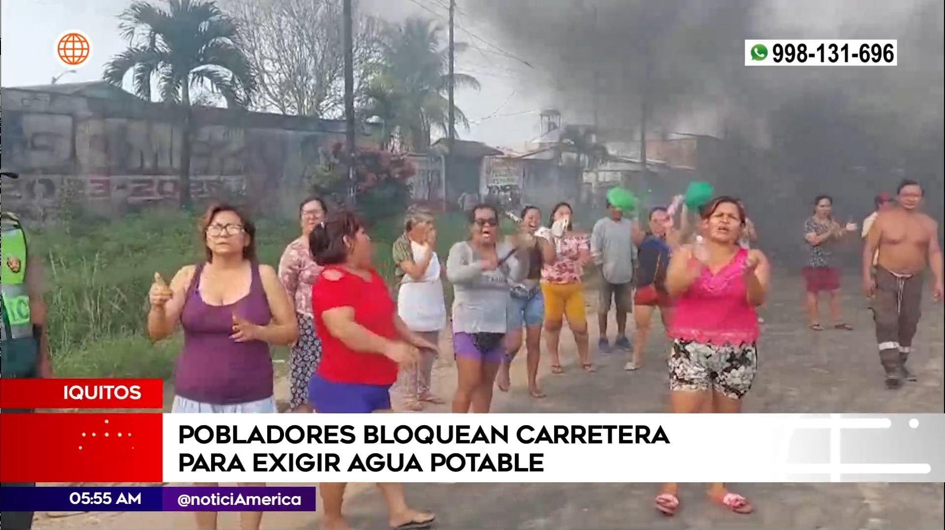 Pobladores de Iquitos exigen agua potable. Foto: América Noticias