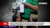 Junín: Narcos huyen de la PNP tras ser descubiertos con 139 kilos de cocaína
