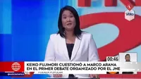 Keiko Fujimori cuestionó a Marco Arana en el primer debate organizado por el JNE