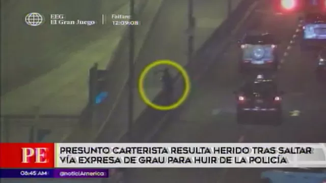 Ladrón saltó de puente de la Vía Expresa de Grau para evitar se detenido