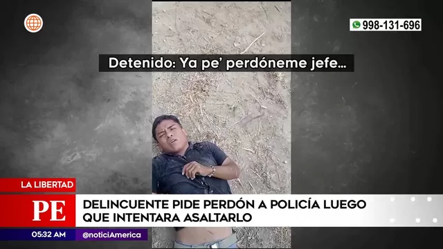 La Libertad: Delincuente pide perdón a policía tras intentar asaltarlo