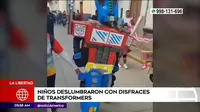La Libertad: Niños disfrazados de Transformes sorprendieron en desfile escolar