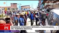 La Libertad: Ronderos intentaron retener a funcionarios del Gobierno Regional