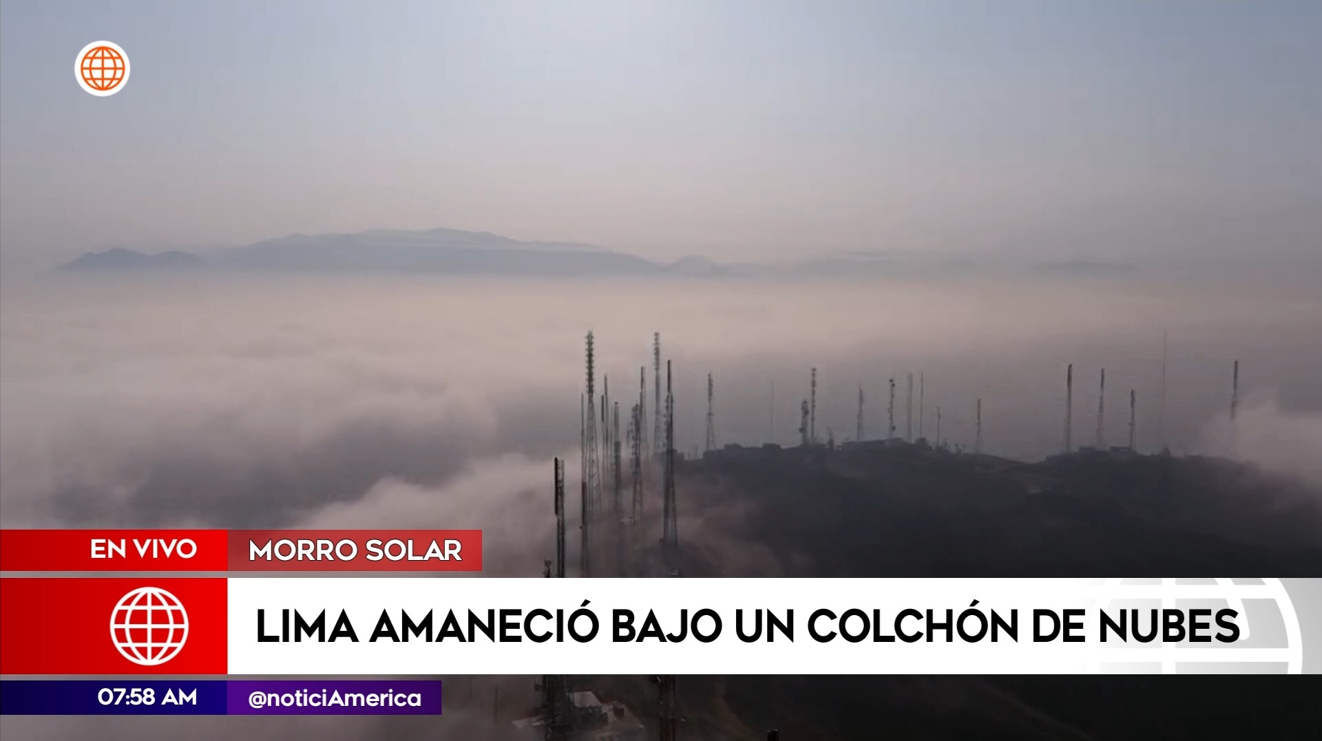 Lima amaneció bajo un colchón de nubes. Foto: América Noticias