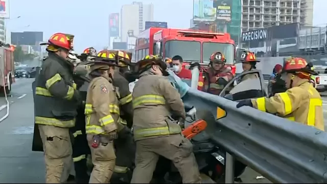 Lince: Conductor sobrevivió a aparatoso accidente en la Vía Expresa