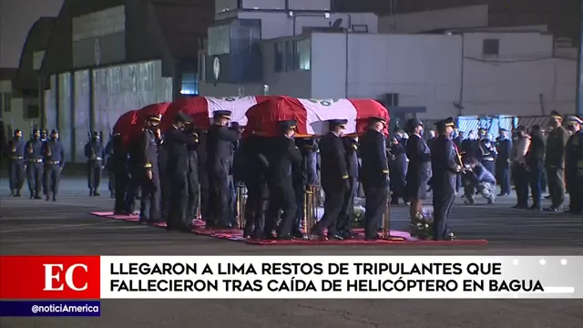 Llegaron a Lima restos de tripulantes FAP que murieron tras caída de helicóptero en Bagua