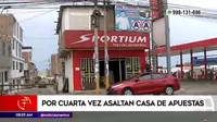 Lurín: Casa de apuestas fue asaltada por cuarta vez