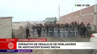 Lurín: Policía realiza desalojo de pobladores de Asociación Sumac Pacha que vivían en propiedad de una empresa