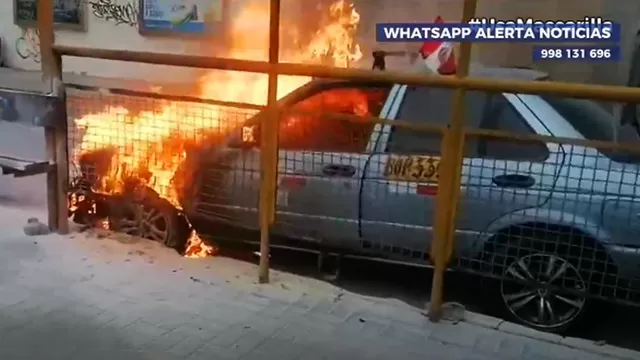 Magdalena: Auto se incendió en plena vía pública y taxista salvó de milagro