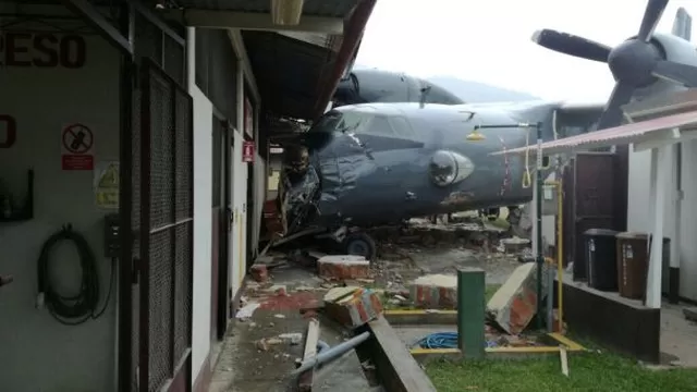 Avión antonov impactó contra sede policial. Foto: América Noticias