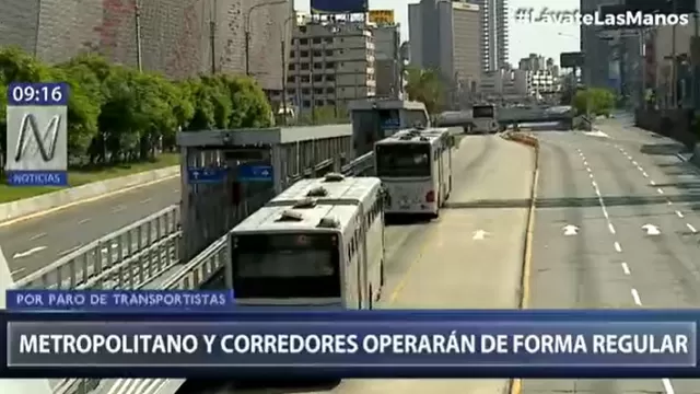 Metropolitano y Corredores operarán de forma regular ante paro de transportistas