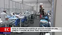 COVID-19: Disminuyen muertes de adultos mayores en Lima, Loreto y Madre de Dios tras vacunación