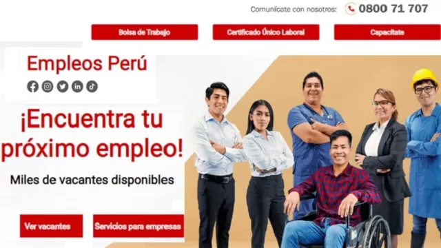 Portal de empleos del Ministerio de Trabajo. Foto: Empleos Perú
