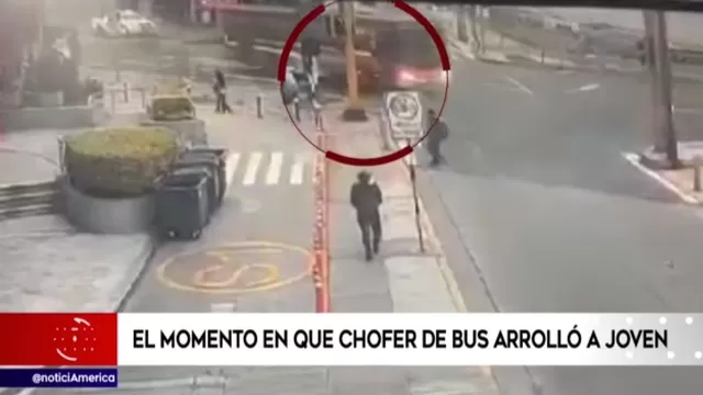 Miraflores: Cámara de seguridad captó momento en que chofer de bus atropelló a joven