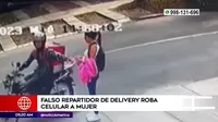 Miraflores: Falso repartidor de delivery arrebató celular a mujer