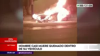 Miraflores: Hombre casi muere quemado dentro de su vehículo