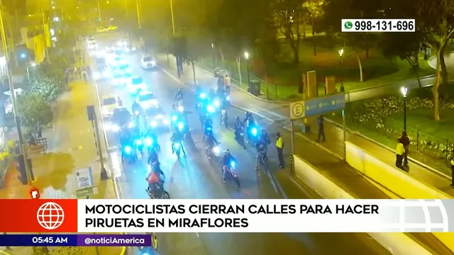 Miraflores: Motociclistas cierran calles para hacer maniobras temerarias