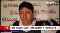 Miraflores: Raqueteros detenidos tras asaltar a transeúnte