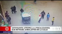 Mototaxista atropella a fiscalizadora que retiraba ambulantes de la calle